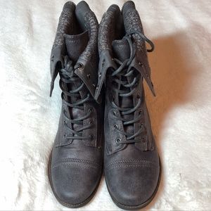 JustFab "Aysha" Gray Ankle Boots - NEW